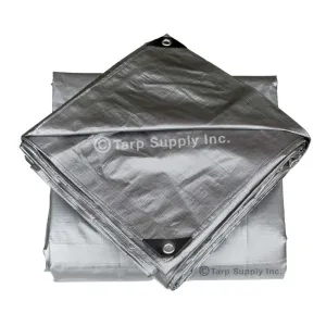 10'x16' Heavy Duty Silver Poly Tarp