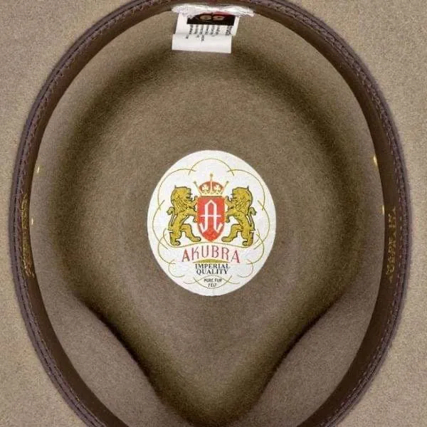 Akubra Cattleman Pure Fur Felt Wide Brim Fedora Bran 53cm Last one