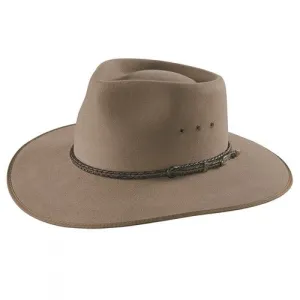 Akubra Cattleman Pure Fur Felt Wide Brim Fedora Bran 53cm Last one