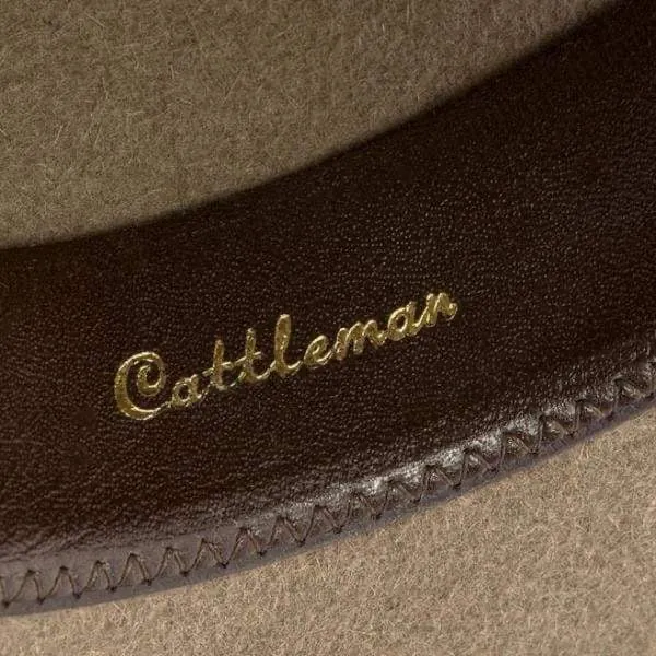 Akubra Cattleman Pure Fur Felt Wide Brim Fedora Bran 53cm Last one