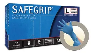Ansell Microflex Safegrip Powder-Free Extended Cuff Latex Exam Gloves Glove Exam Latex Safegrippf Sm 50/Bx 10 Bx/Cs