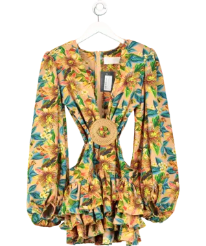 Bronx and Banco Multicoloured Floral Print Ruffle Tiered Mini Dress UK M