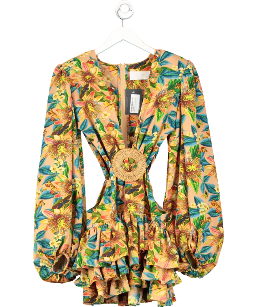 Bronx and Banco Multicoloured Floral Print Ruffle Tiered Mini Dress UK M