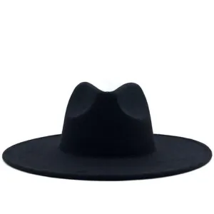 Handcraftef WIDE BRIM FEDORA - BLACK