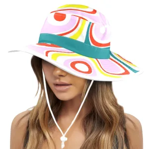 light pine green solid print Wide Brim Bucket Hat