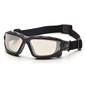 Pyramex I-Force Slim SB7080SDNT Safety Glasses Indoor Outdoor Dual Pane Anti Fog Lens Black Temples and Strap, One Size, 1 Each