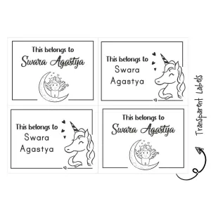Transparent Labels - Unicorn