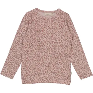 Wool T-Shirt LS - powder flowers